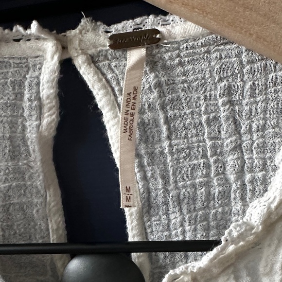 Free People Crop Cream Ruffled Blouse - Picture 3 of 3